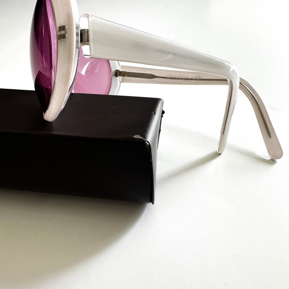 Vintage Campaign Christian Roth Sunglasses Pink Lens White Frames made in Japan main image 13